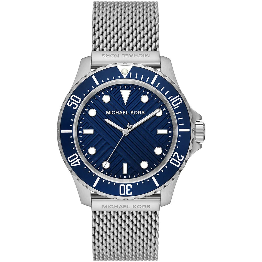 Michael Kors Everest MK9082 Silver Mesh Blue Dial Watch