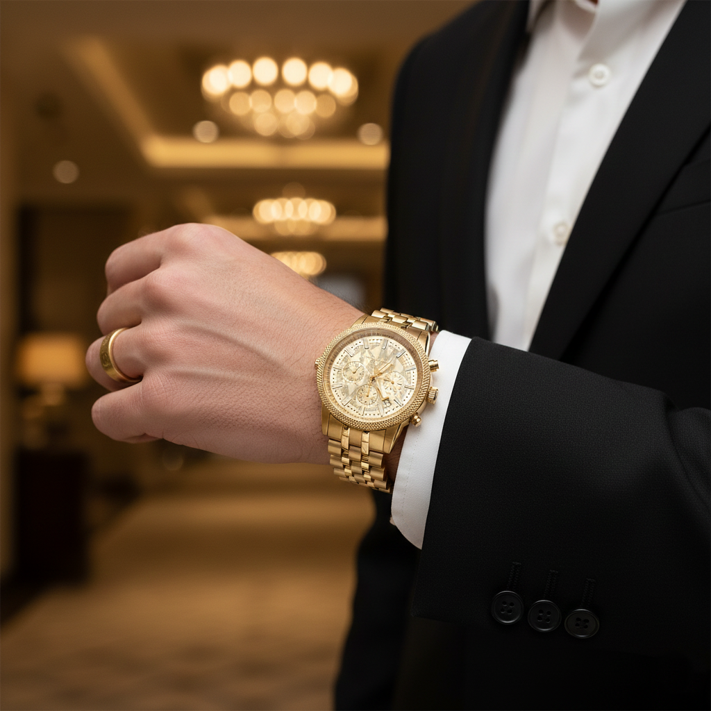 Michael Kors Hutton MK8953 Gold-Tone Chronograph Men's Watch