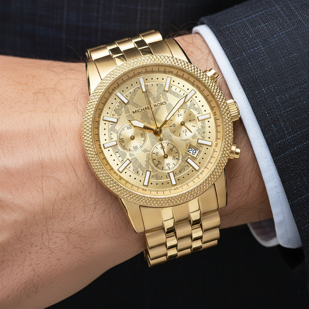 Michael Kors Hutton MK8953 Gold-Tone Chronograph Men's Watch