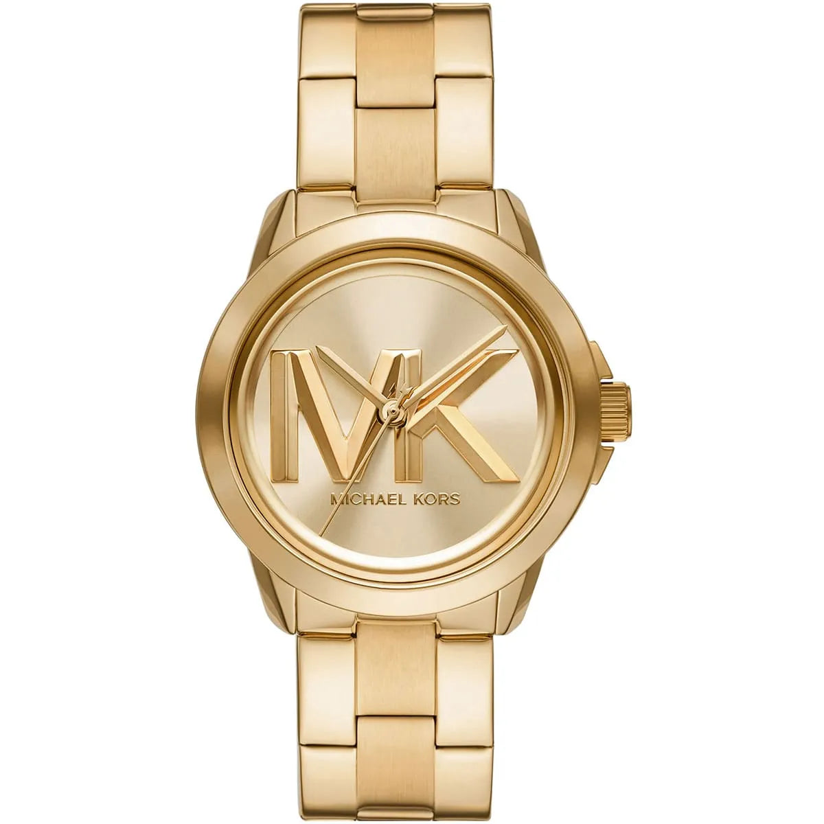 Michael Kors Brynn MK7317 Gold-Tone Watch with Oversized MK Logo Dial