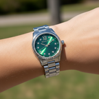 Michael Kors Petite Lexington MK7580 Silver Tone Brushed Green Dial Watch