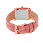 Michael Kors Emery MK2966 Rectangular Rose Gold Tone Burgundy Dial Pink Leather Women Watch