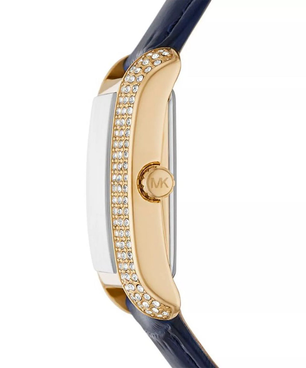 Michael Kors Emery MK2982 Rectangular Gold Tone Navy Blue Leather Women Watch