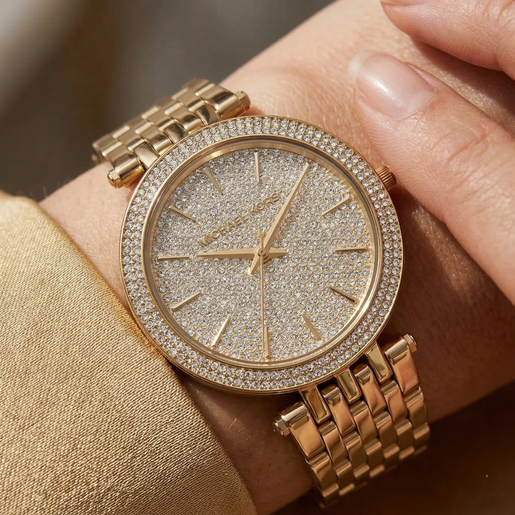 Michael Kors Darci MK3438 Gold-Tone Full Pavé Crystal Women's Watch