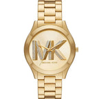 Michael Kors MK4732 Women’s Gold Dial Gold Stainless Steel Crystal Logo Watch