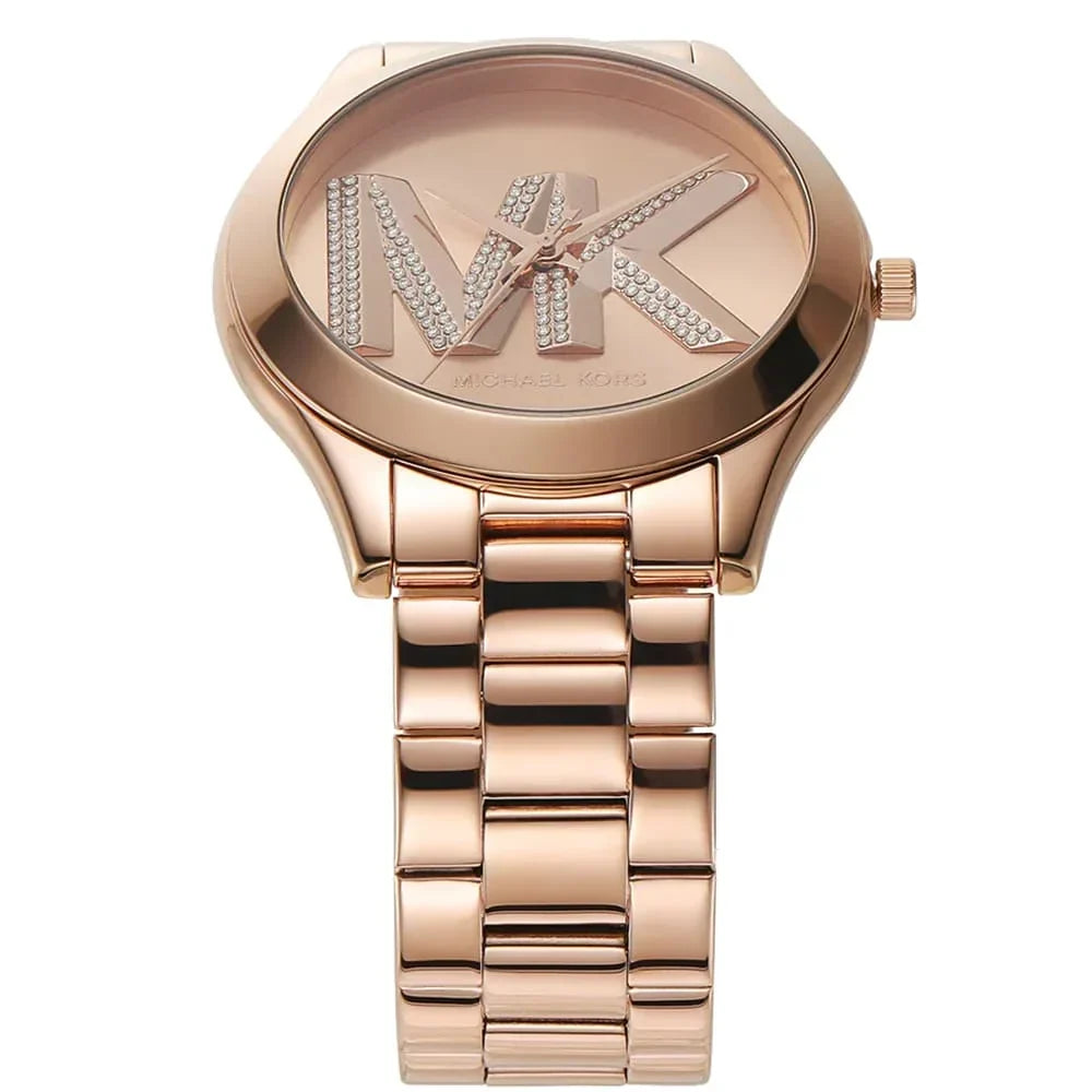 Michael Kors MK4733 Women’s Rose Gold Dial Stainless Steel Crystal Logo Watch