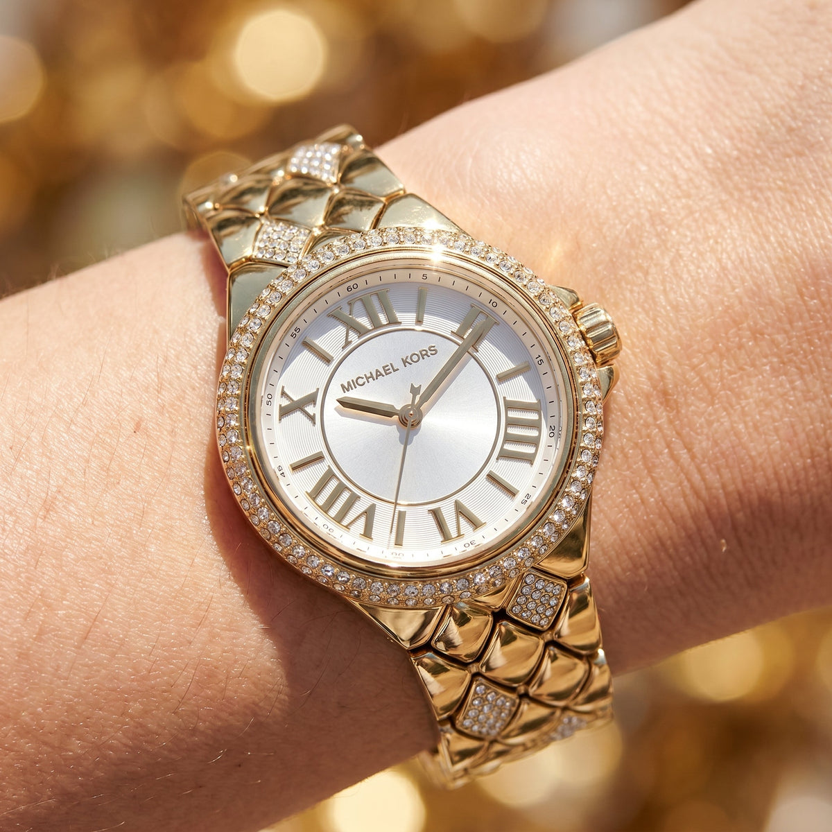 Michael Kors Camille MK4801 Silver White Dial Gold-Tone Stainless Steel Women's Watch