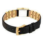 Michael Kors Darrington MK4887 Square Gold Tone Black Leather Women Watch