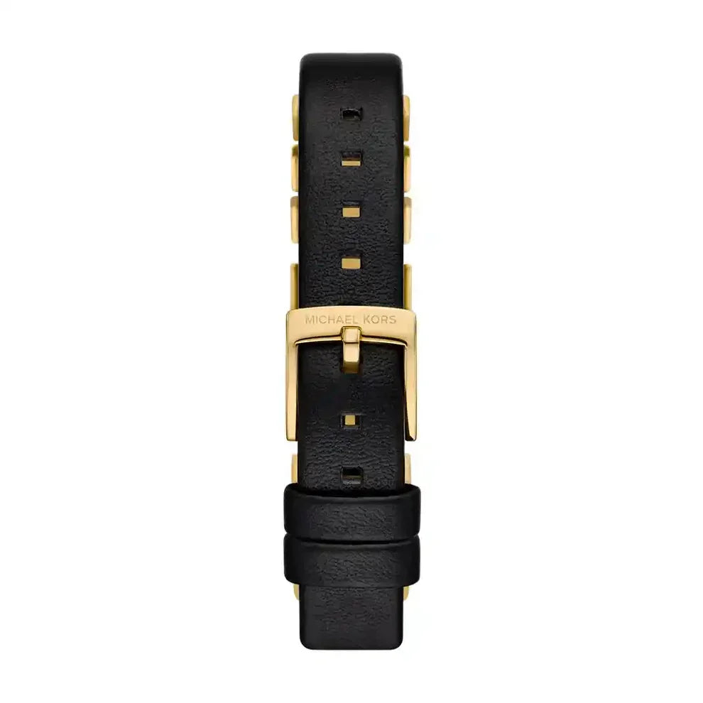 Michael Kors Darrington MK4887 Square Gold Tone Black Leather Women Watch