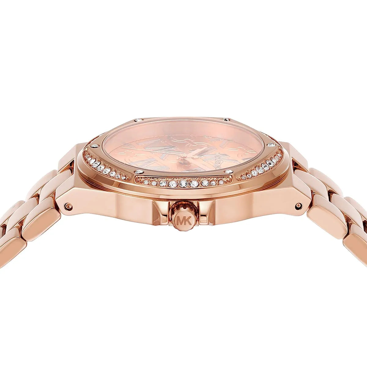 Michael Kors Lennox MK7405 Rose Gold MK Logo Chain Watch
