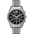 Michael Kors Lexington MK8602 Silver-Tone Black Dial Men's Watch