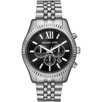 Michael Kors Lexington MK8602 Silver-Tone Black Dial Men's Watch