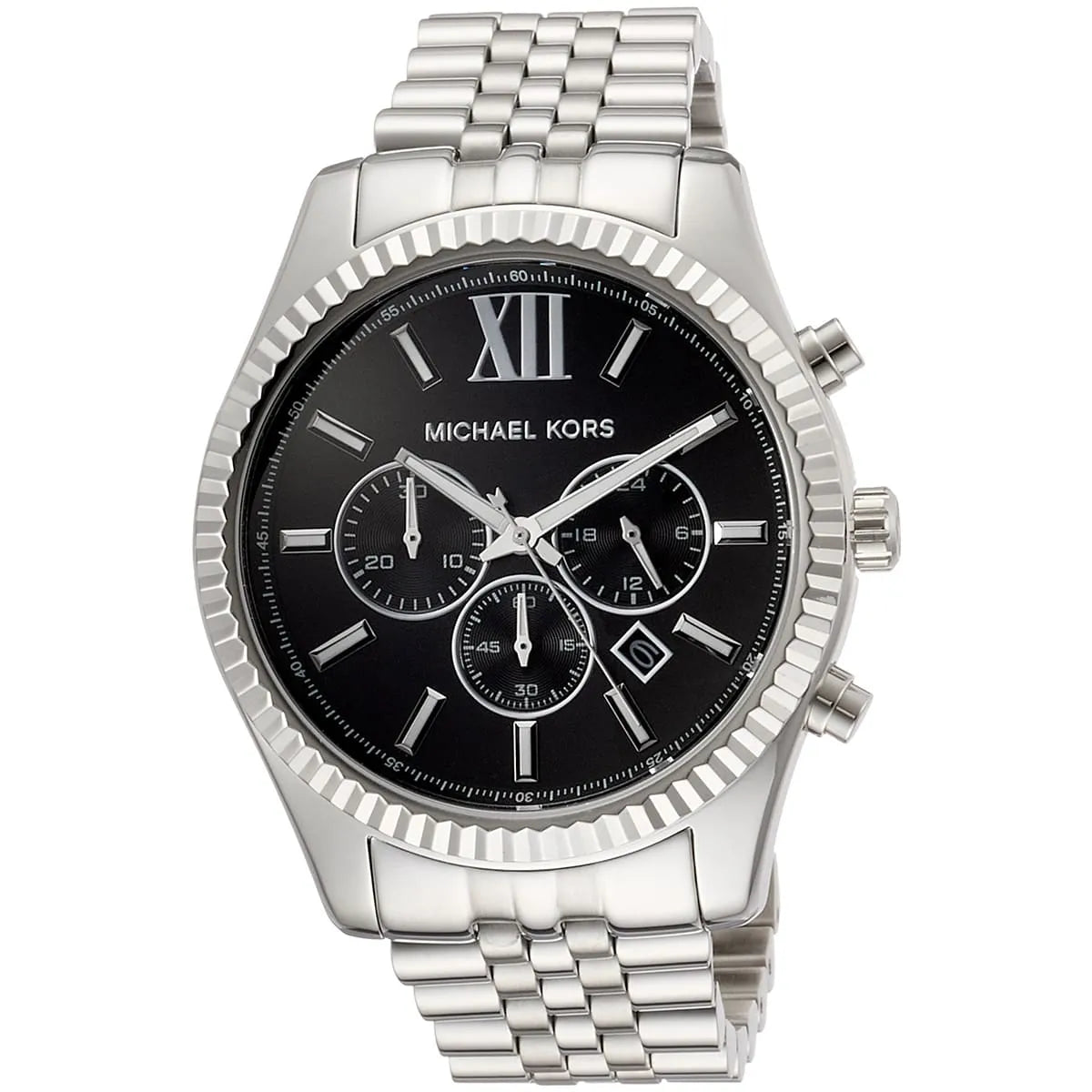 Michael Kors Lexington MK8602 Silver-Tone Black Dial Men's Watch
