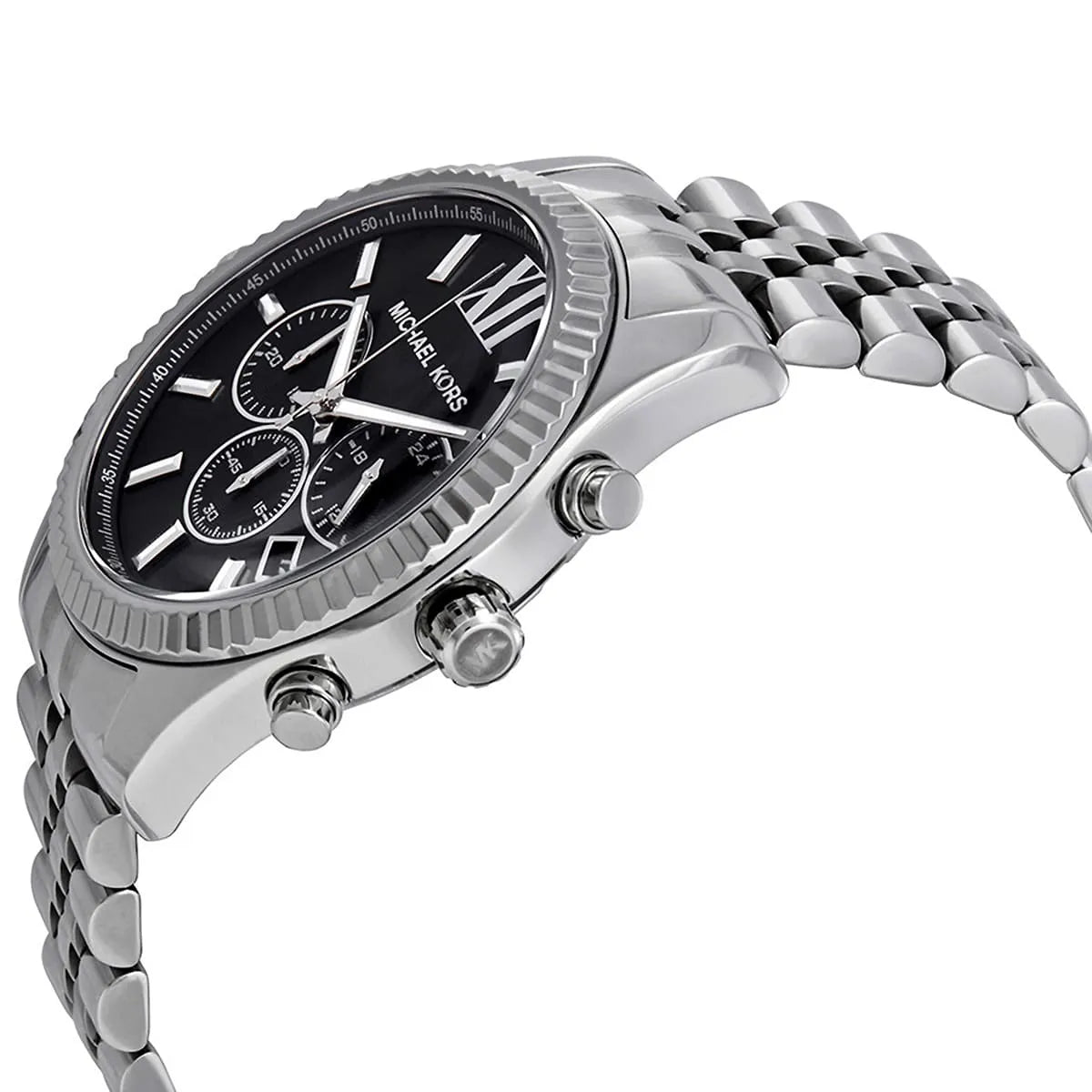 Michael Kors Lexington MK8602 Silver-Tone Black Dial Men's Watch