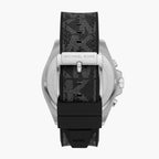 Michael Kors Brecken MK8850 Silver Case Black Dial Black Rubber Men's Watch