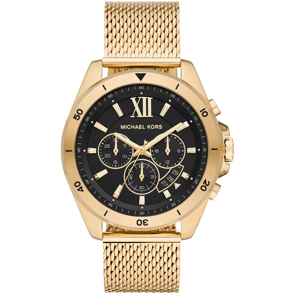 Michael Kors MK8867 Men’s Black Dial Gold Stainless Steel Brecken Chronograph Watch
