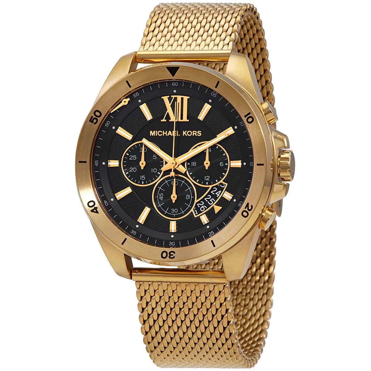 Michael Kors MK8867 Men’s Black Dial Gold Stainless Steel Brecken Chronograph Watch