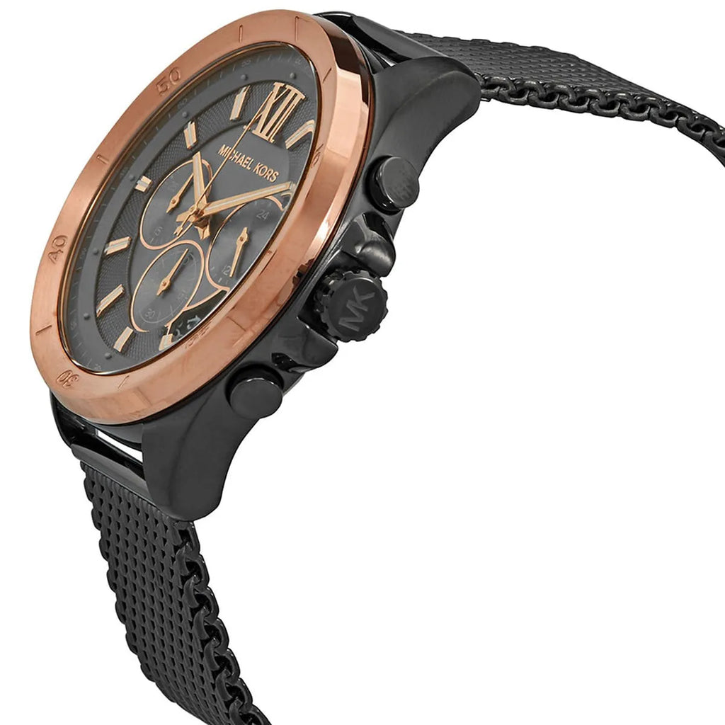Michael Kors Brecken MK8868 Grey Case Rose Gold Bezel Men's Watch