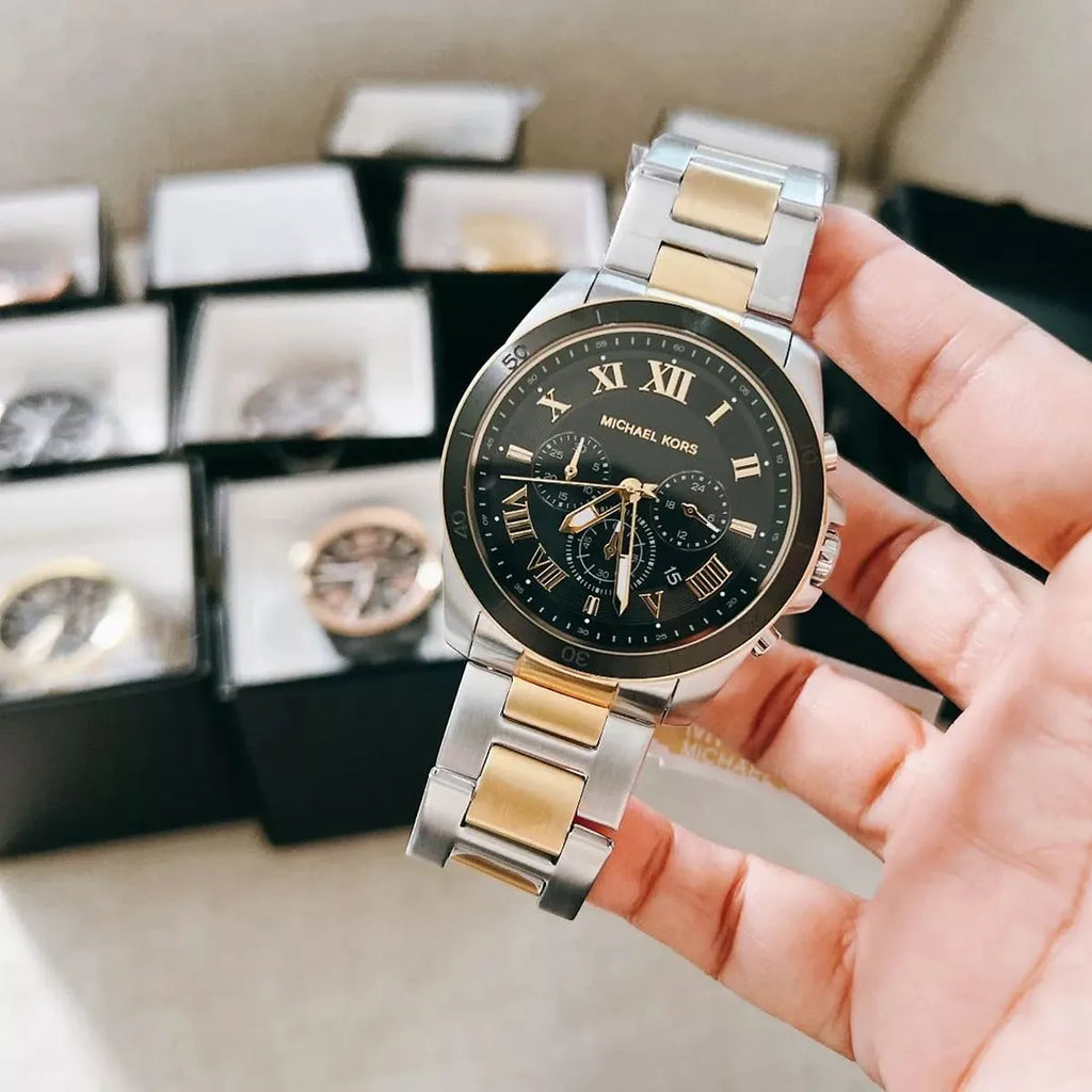 Michael Kors Alek MK8901 Two-Tone Silver & Gold Black Dial Men's Watch