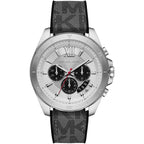 Michael Kors Brecken MK8922 Silver Case Silver Dial Grey Rubber Men's Watch