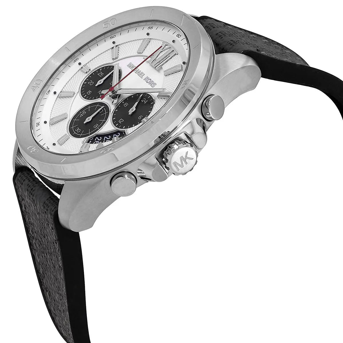 Michael Kors Brecken MK8922 Silver Case Silver Dial Grey Rubber Men's Watch