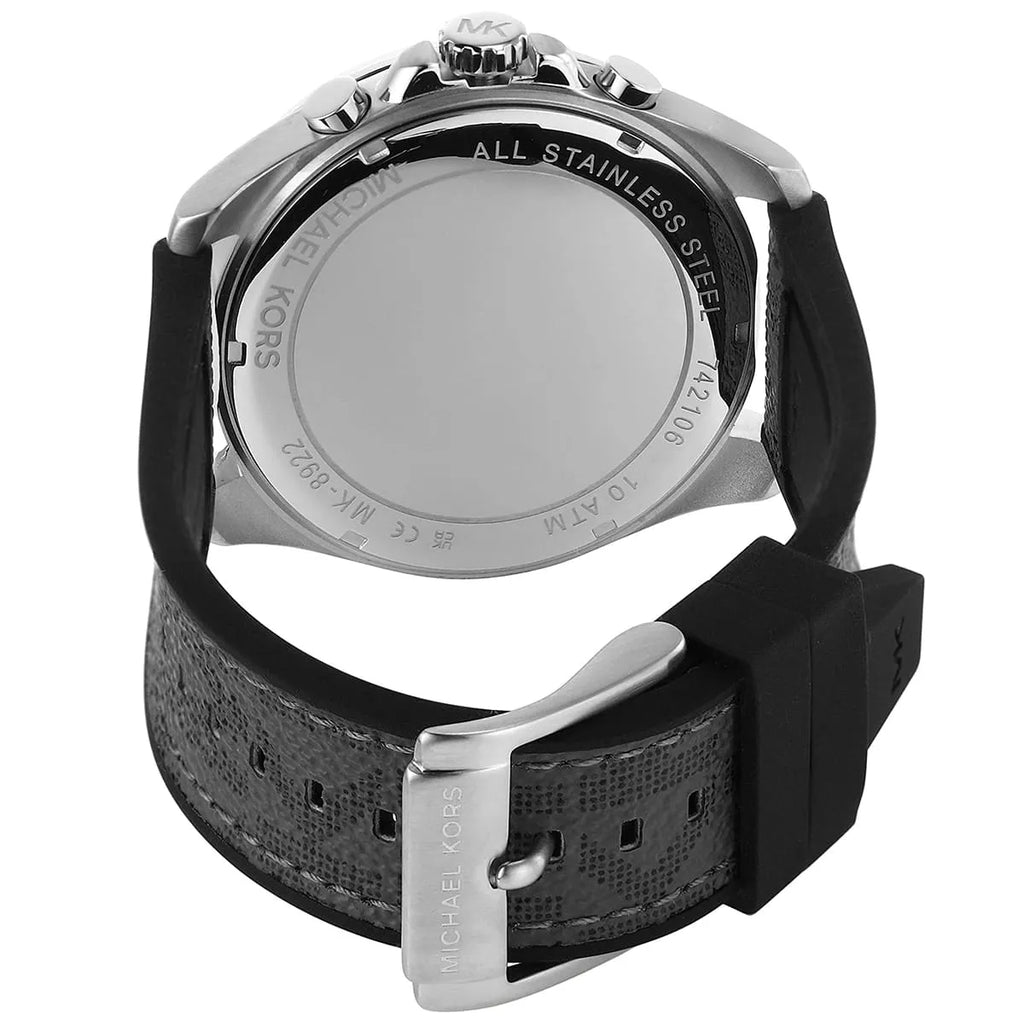 Michael Kors Brecken MK8922 Silver Case Silver Dial Grey Rubber Men's Watch
