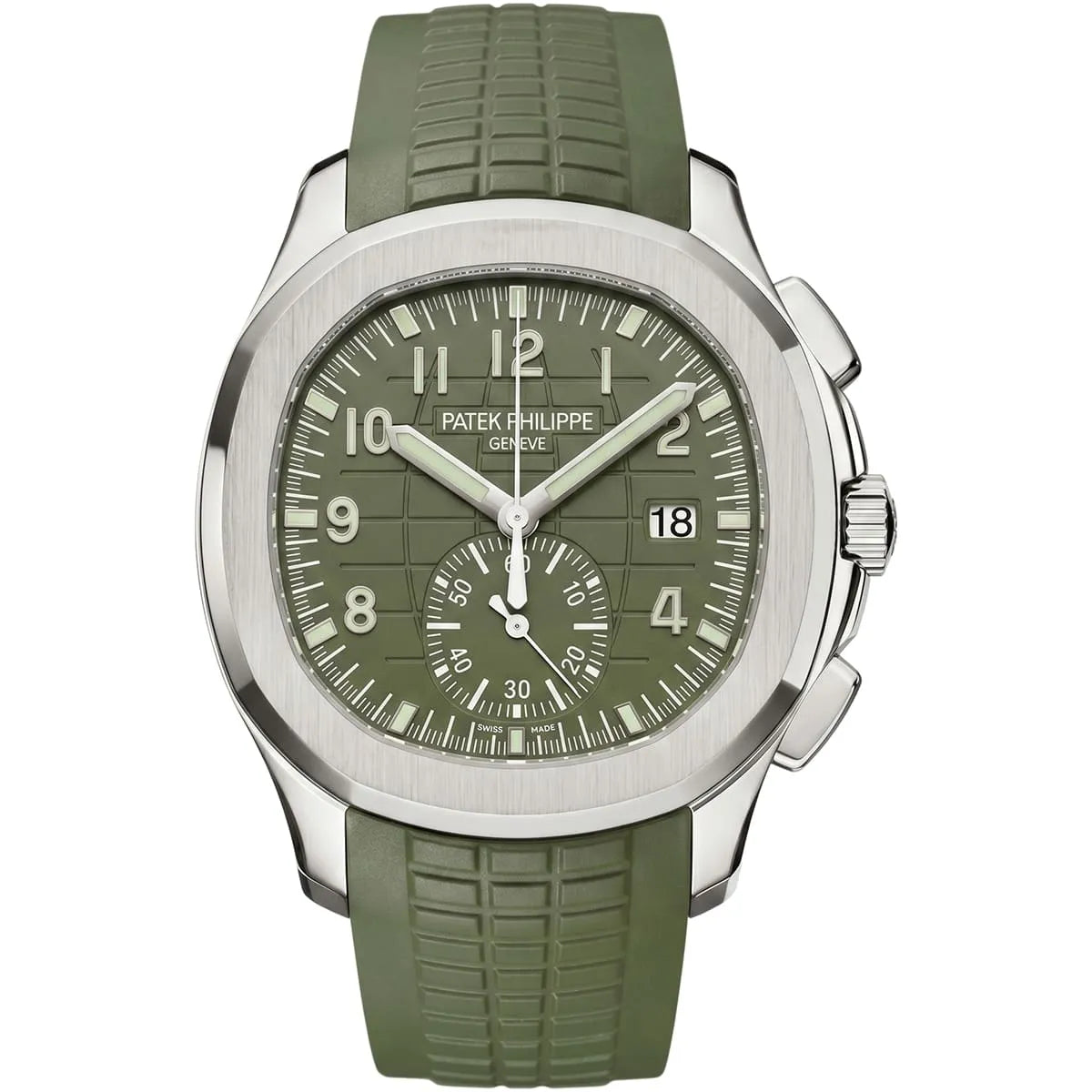 ساعة Patek Philippe للرجال أكواناوت كرونوغراف باللون الأخضر الكاكي