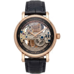 ساعة رجالية بهيكل ذهبي وردي وميناء Patek Philippe