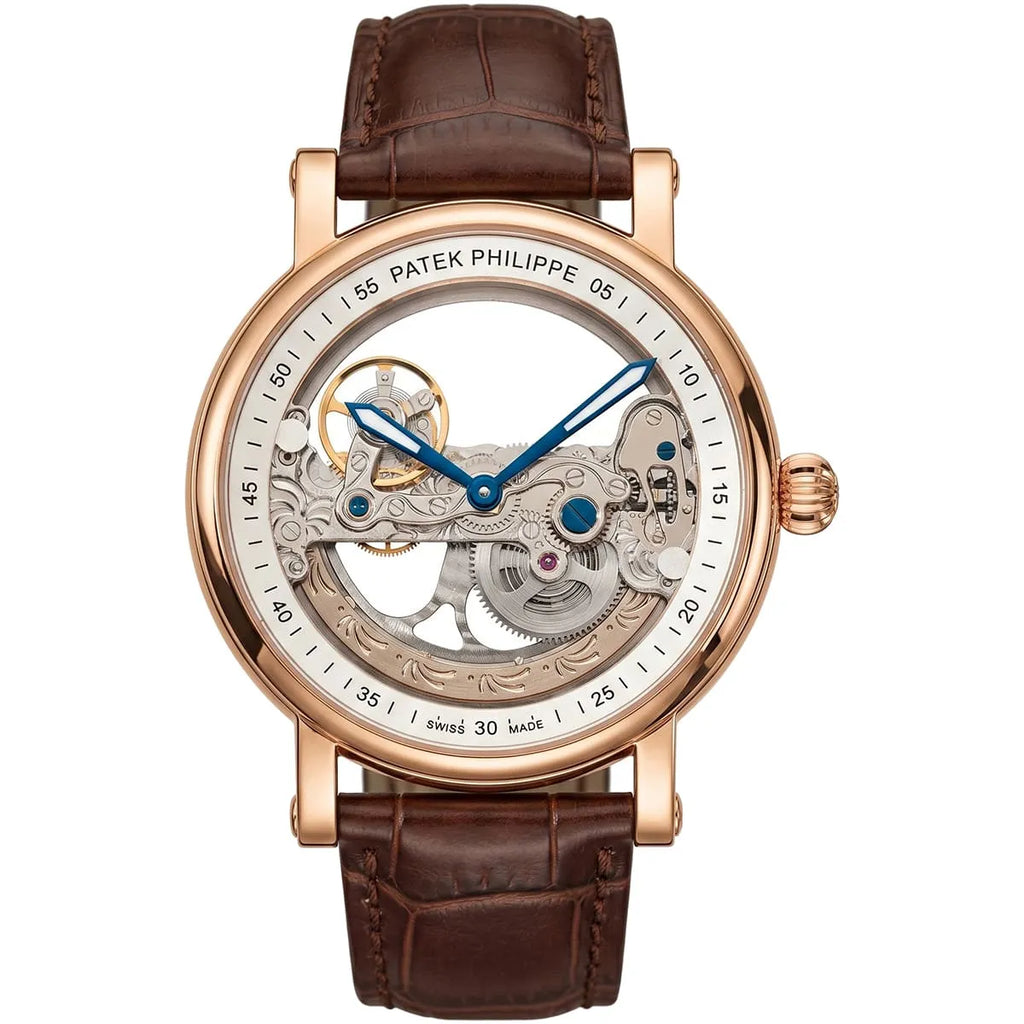 Patek Philippe Men’s Rose Gold Skeleton Watch
