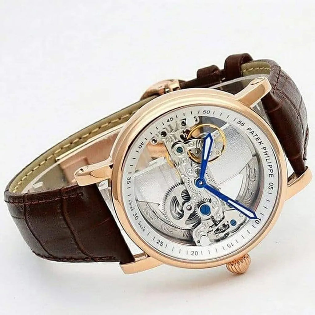 Patek Philippe Men’s Rose Gold Skeleton Watch