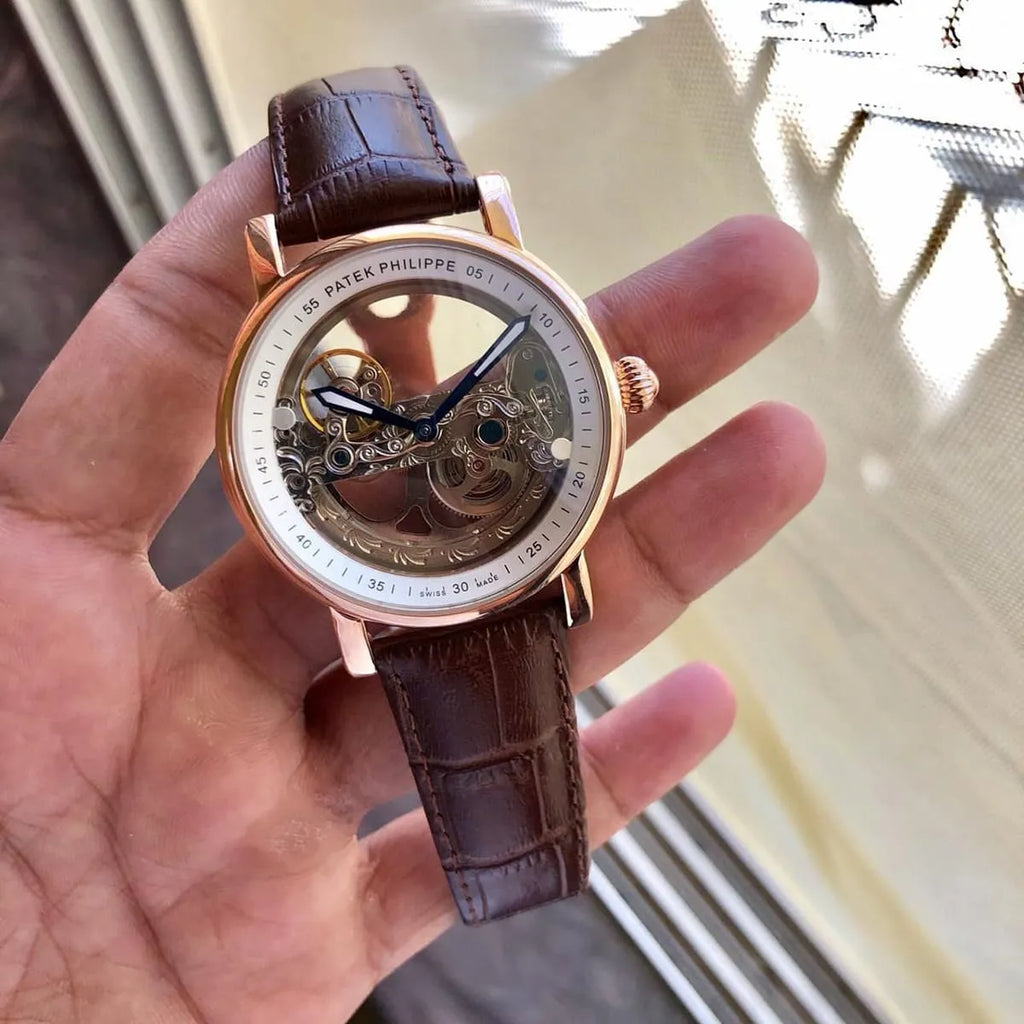 Patek Philippe Men’s Rose Gold Skeleton Watch