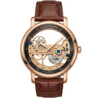 ساعة رجالي بهيكل Patek Philippe ذهبي وردي وميناً مكشوفاً