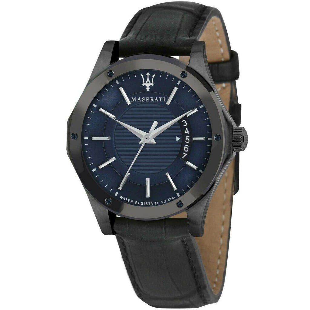 Maserati Circuito R8851127002 Gunmetal Case Blue Dial Leather Men's Watch