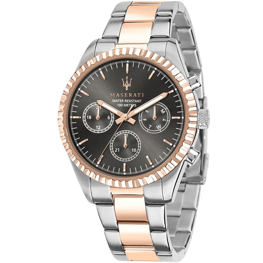 Maserati Competizione R8853100020 Two-Tone Rose Gold Black Dial Men's Watch