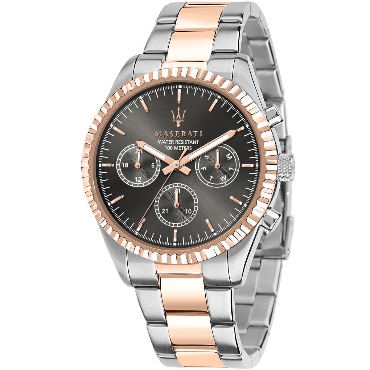 Maserati Competizione R8853100020 Two-Tone Rose Gold Black Dial Men's Watch