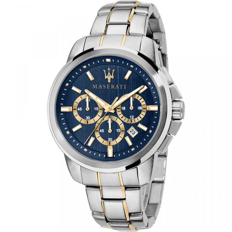 Maserati Successo R8873621016 Two-Tone Gold Blue Dial Men's Watch