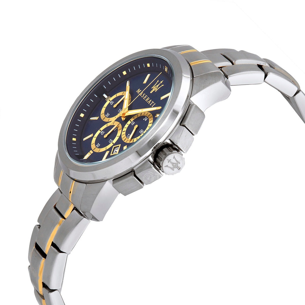 Maserati Successo R8873621016 Two-Tone Gold Blue Dial Men's Watch