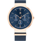 Tommy Hilfiger Lidia 1782541 Rose Gold Case Blue Dial Blue Mesh Women's Watch
