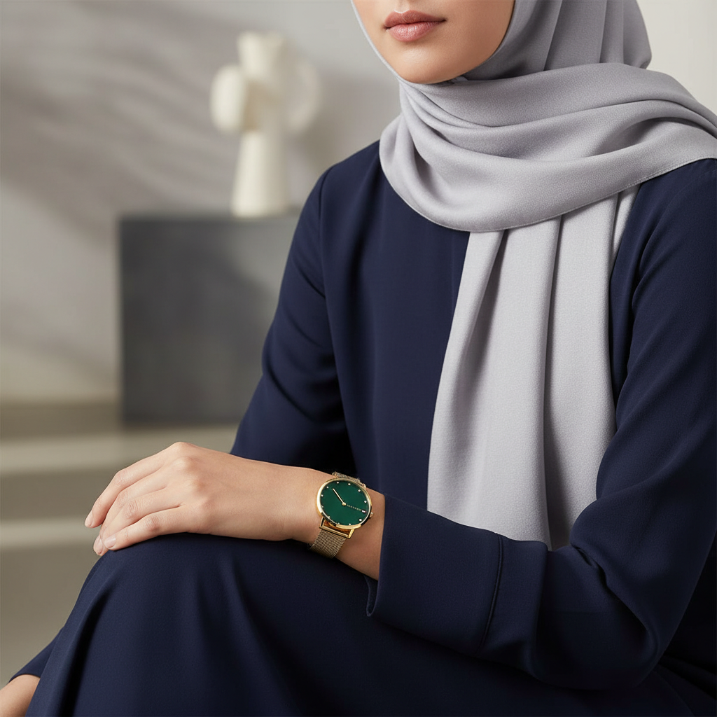ساعة تومي هيلفيغر بيبا 1782668 نسائية ذهبية بمينا أخضر وسوار شبكي
