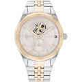 Tommy Hilfiger Monica 1782716 Two-Tone Skeleton Dial Fluted Bezel Women's Watch