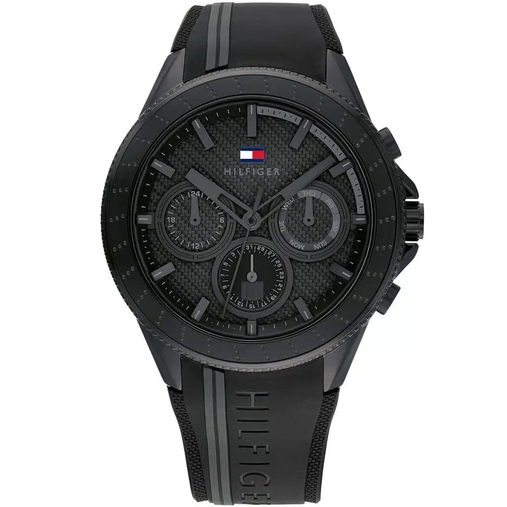 Tommy Hilfiger Aiden 1791861 Black Case Black Dial Silicone Men's Watch