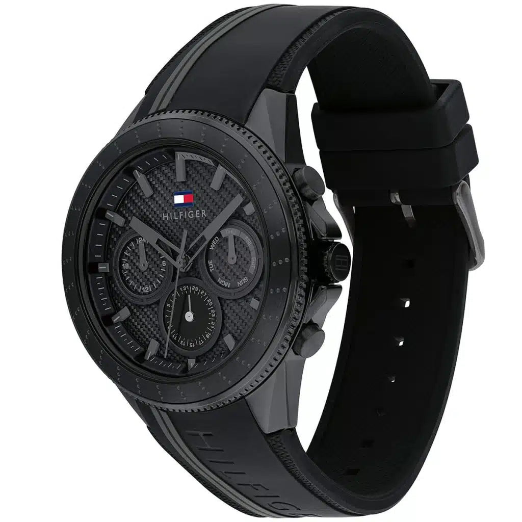 Tommy Hilfiger Aiden 1791861 Black Case Black Dial Silicone Men's Watch