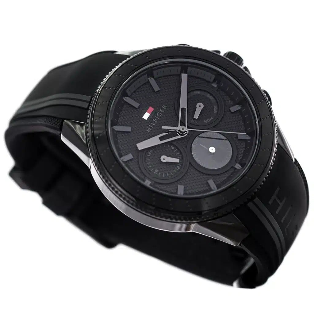 Tommy Hilfiger Aiden 1791861 Black Case Black Dial Silicone Men's Watch