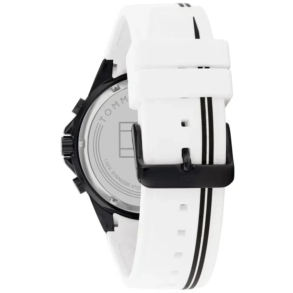 Tommy Hilfiger Aiden 1791862 Black Case White Dial White Silicone Men's Watch