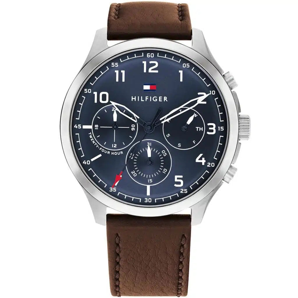 Original Tommy Hilfiger Men's Watch - Blue Dial & Brown Leather (1791855)