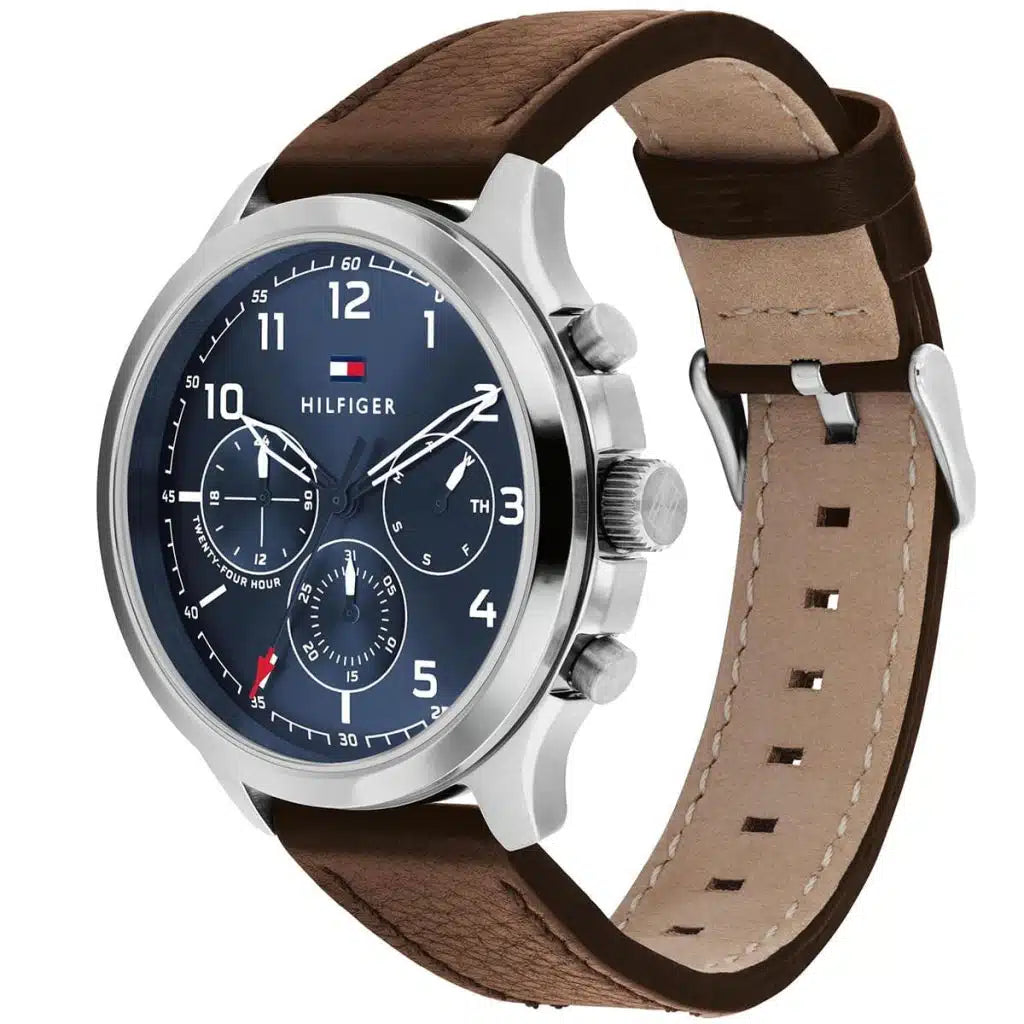 Original Tommy Hilfiger Men's Watch - Blue Dial & Brown Leather (1791855)