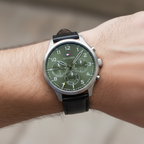 Original Tommy Hilfiger Men's Watch - Olive Green Dial & Black Leather (1791856)