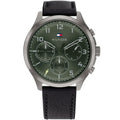 Original Tommy Hilfiger Men's Watch - Olive Green Dial & Black Leather (1791856)