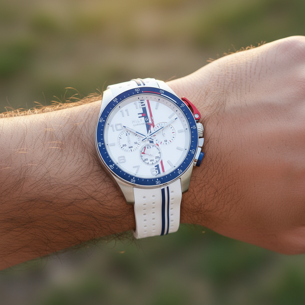 Original Tommy Hilfiger Men's Watch - White Rubber Strap (1792167)