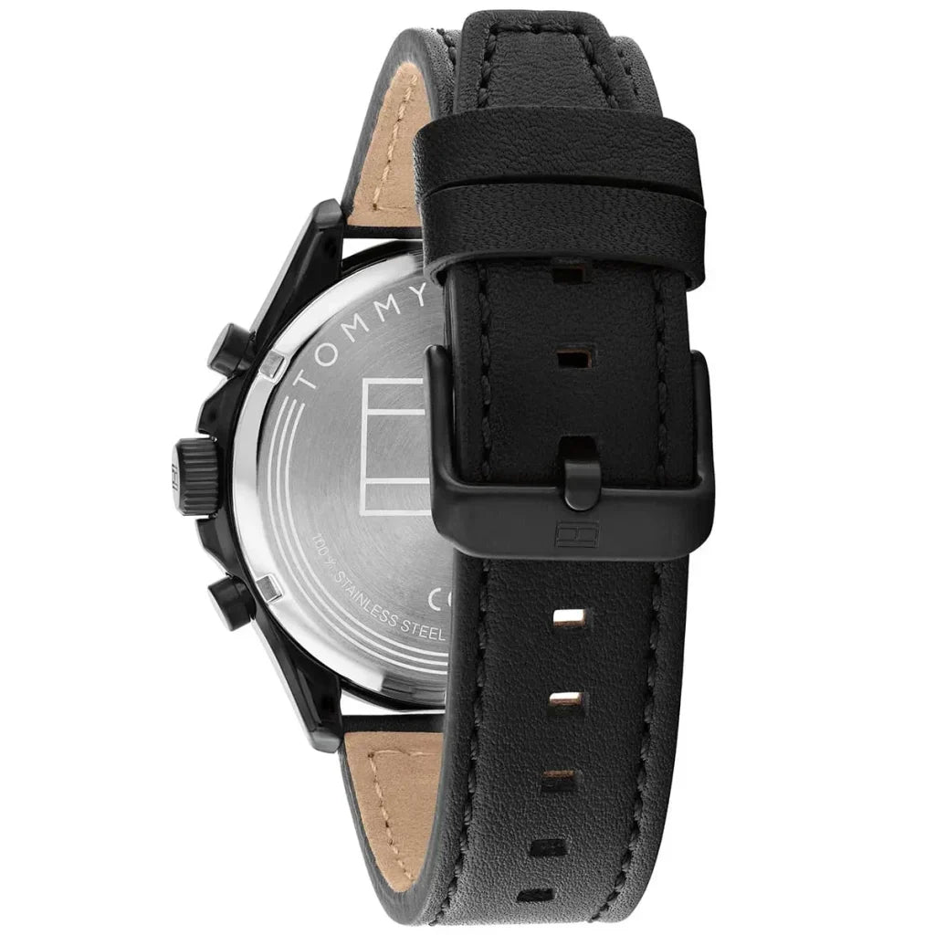 Original Tommy Hilfiger Carlyle Men's Watch - All Black Case & Leather Strap (1792004)
